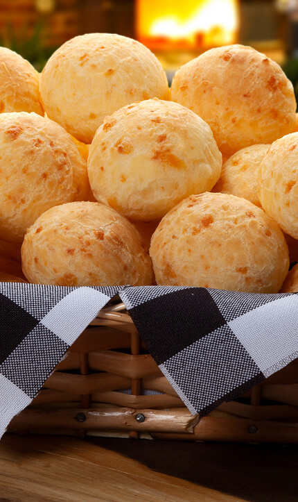 Cesta de pão de queijo